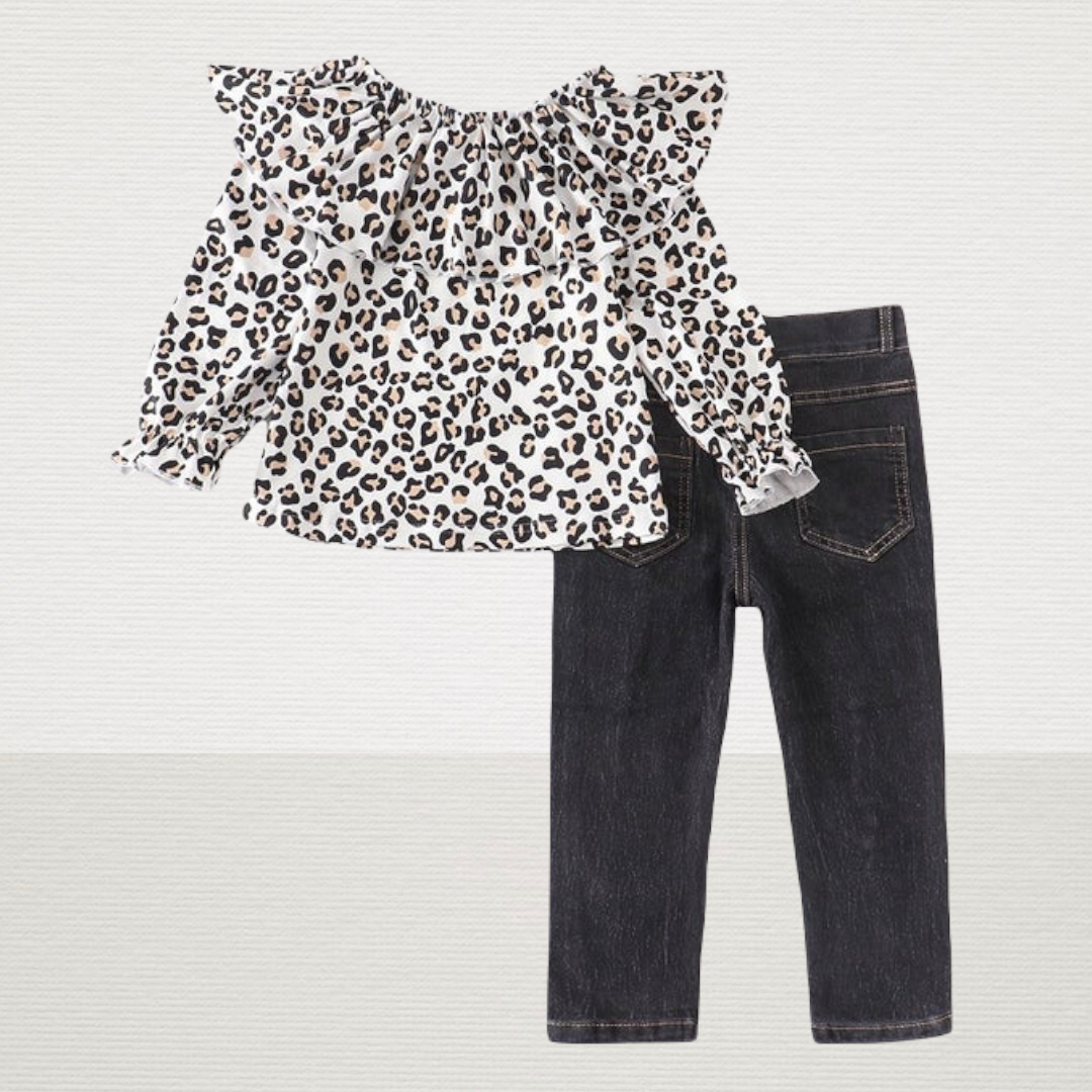 Leopard Print Denim Set