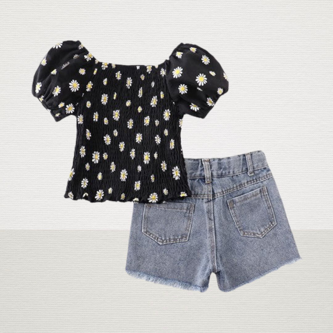 Daisy Denim Short Set