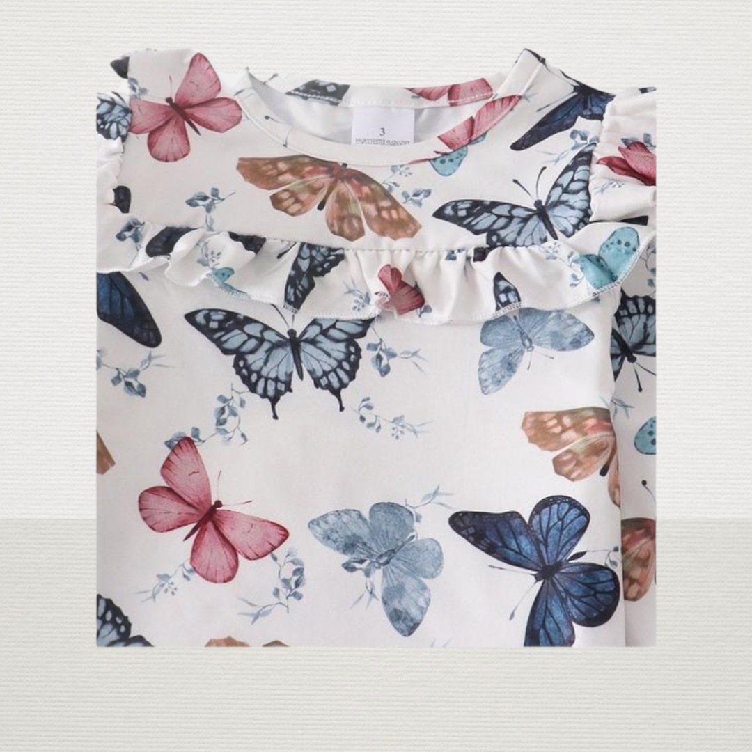 Butterfly Ruffle Denim Set