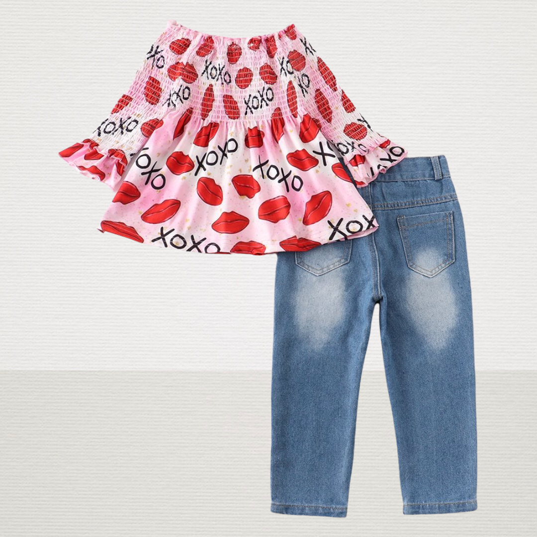 Hugs & Kisses Denim Set
