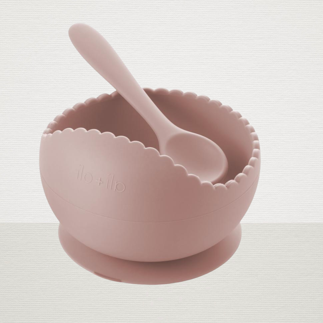 Wavy Bowl & Spoon Set (blush)