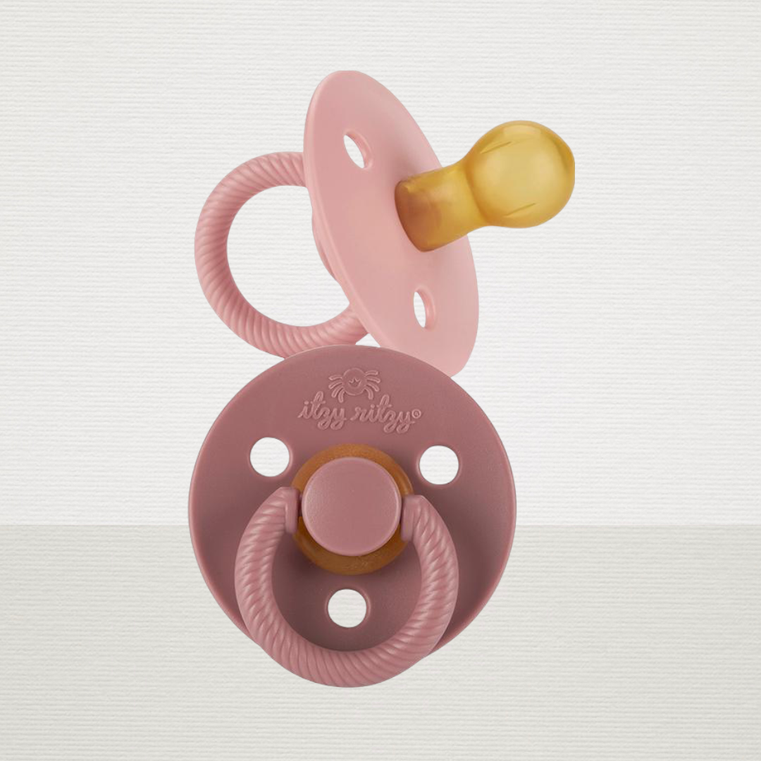 2pk Ityz Soother Natural Rubber Pacifier (pink)