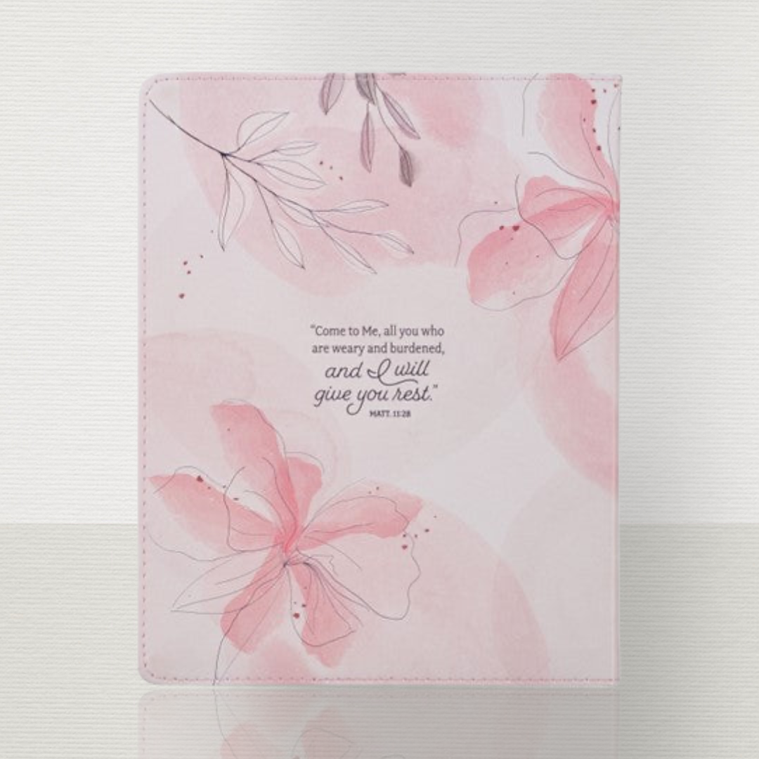 Rest In Me Pink Leather Devotional