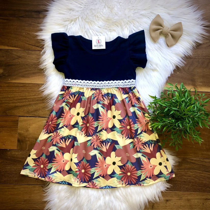 Floral Velvet Holiday Dress