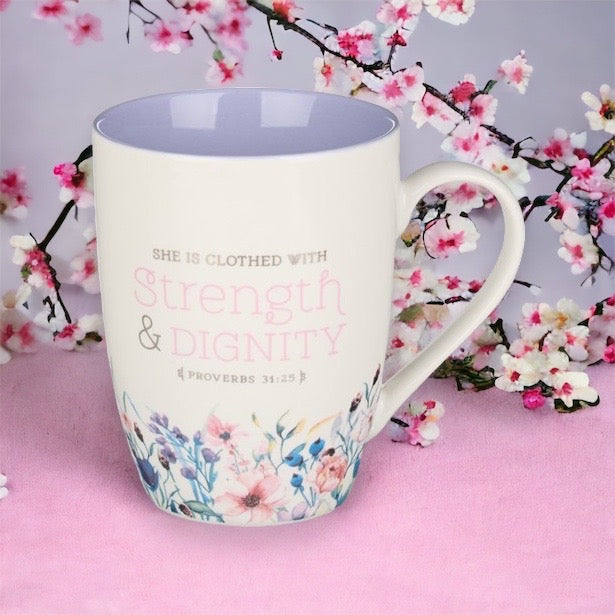 Strength & Dignity Lilac Mug