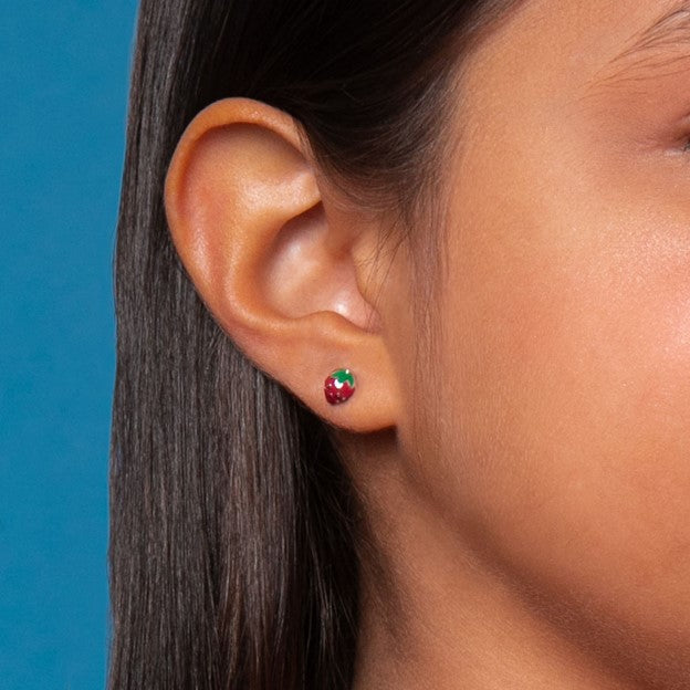 Summer Strawberry Toddler Earrings
