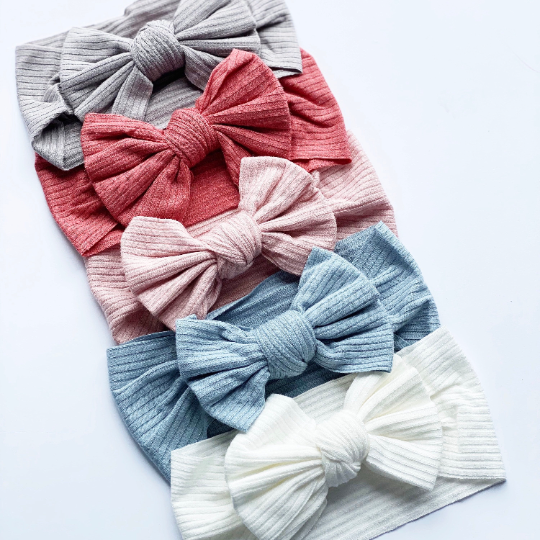 Ribbed Bow Headbands