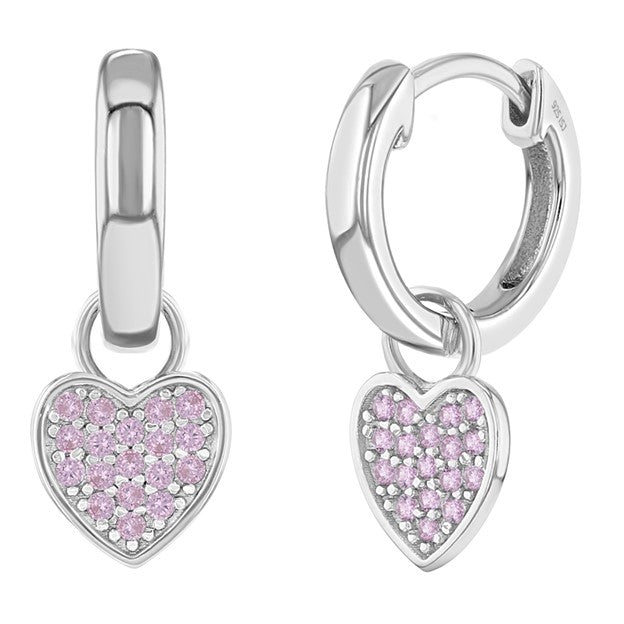 Heart Charm Hoop Earrings