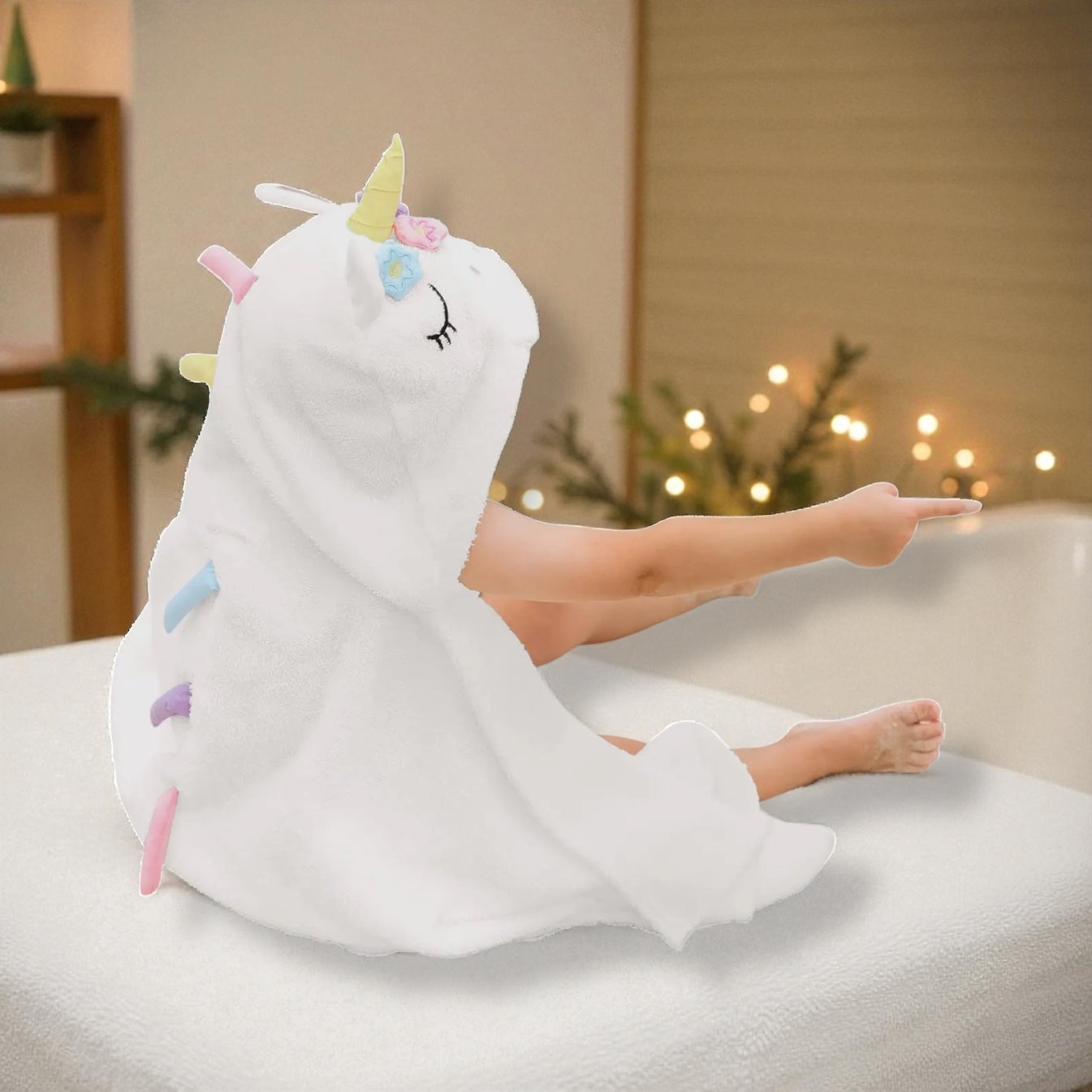Playpals Hooded Towel for Newborn Unicorn