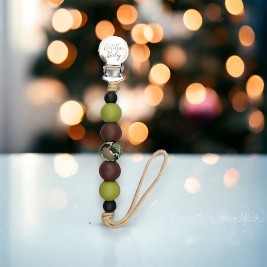 Camo Accent Pacifier Clip