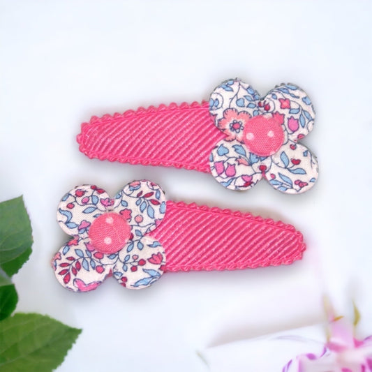 Liberty Camille Daisy Grosgrain Hair Snaps
