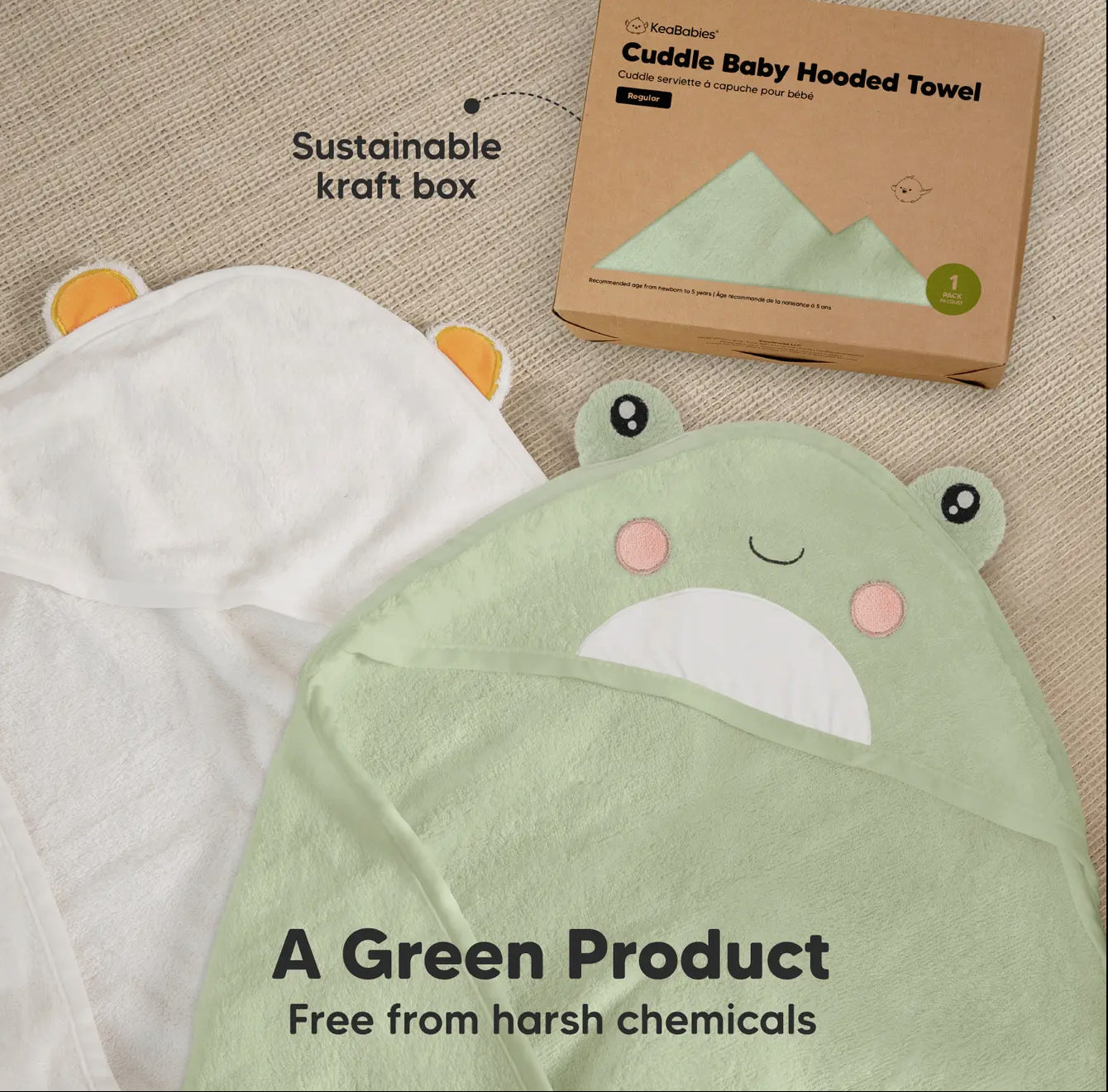 Cuddle Baby Hooded Towel Frog