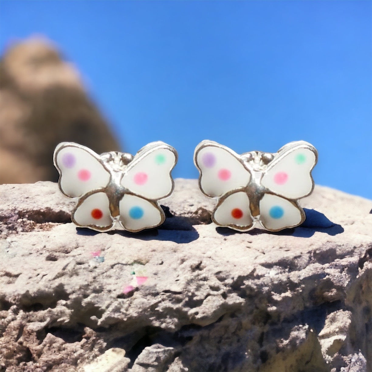 Polk-a-dot Butterfly Earrings