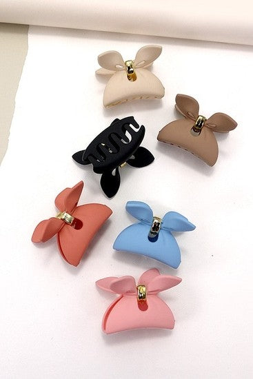 Matte Bow Hair Claw Clips