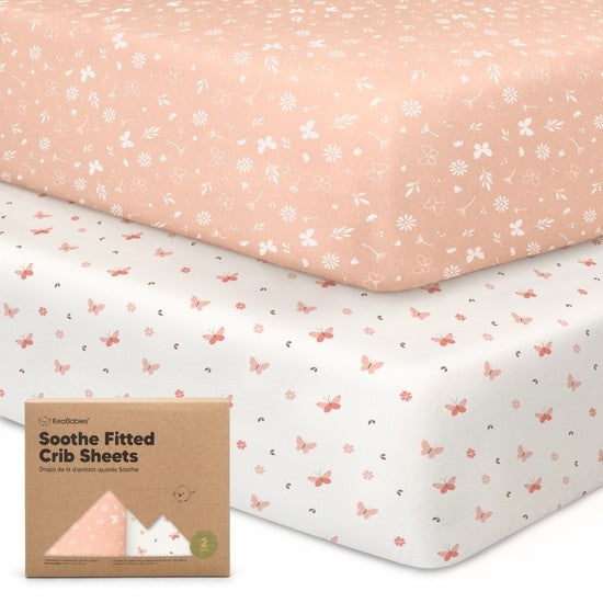 2-pack Organic Cotton Butterflies Fitted Crib Sheet