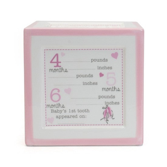 Announcement Block Ceramic Keepsake Bank.  *NEW