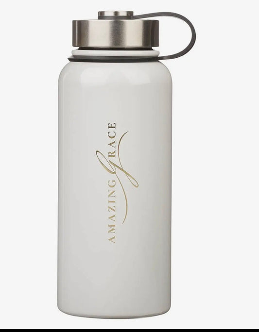 Amazing Grace Crown of Thorns Stainless Steel Water Bottle - White