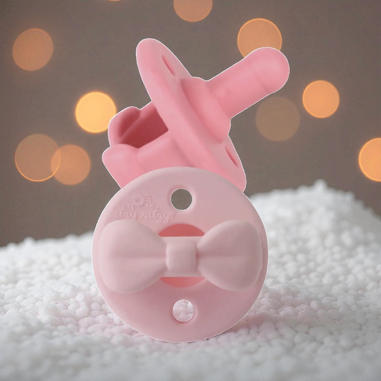 Sweetie Soother Pacifier Set 2pc Pink Bows  6-18mo