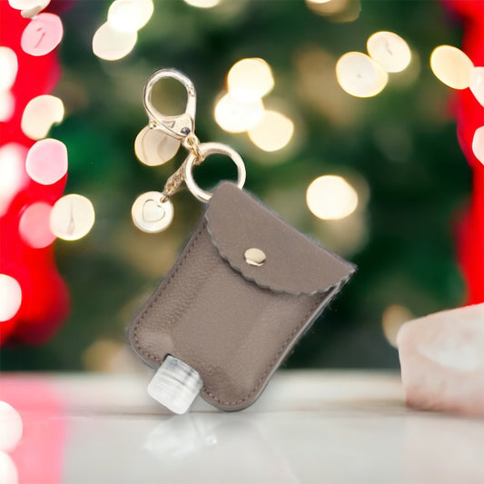 Cute ‘n Clean Hand Sanitizer Keychain (taupe)