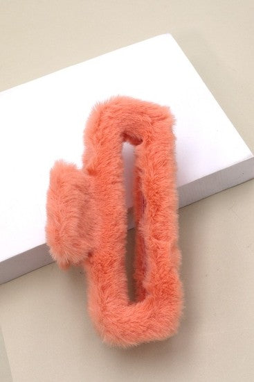 Large Luxurious Furry Hair Claw Clips