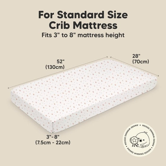 2-pack Organic Cotton Butterflies Fitted Crib Sheet