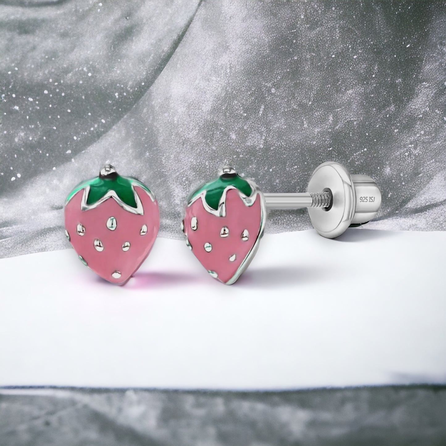 Summer Strawberry Toddler Earrings