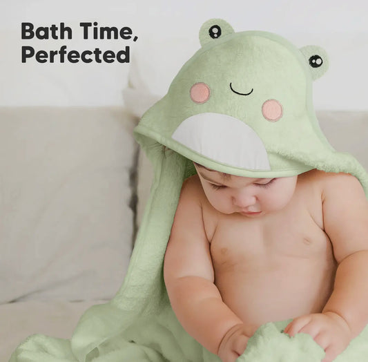 Cuddle Baby Hooded Towel Frog