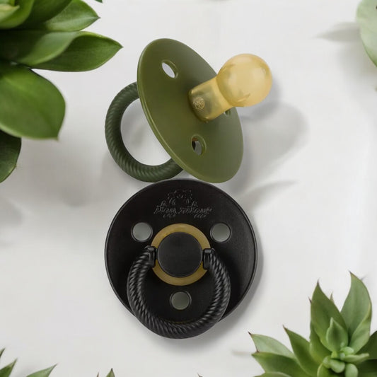 Itzy Soother Natural Rubber Paci Set 2pc Camo (+) Midnight 0-6 mo