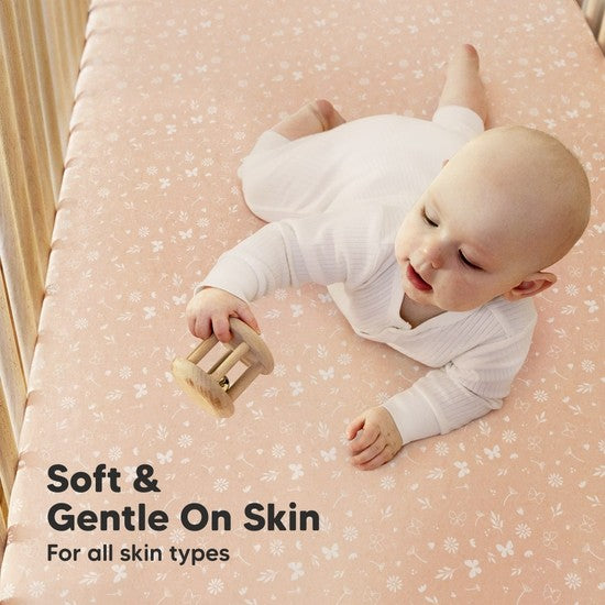 2-pack Organic Cotton Butterflies Fitted Crib Sheet