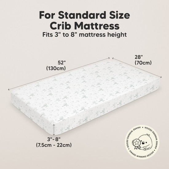 2-pack Organic Cotton Dino Fitted Crib Sheet