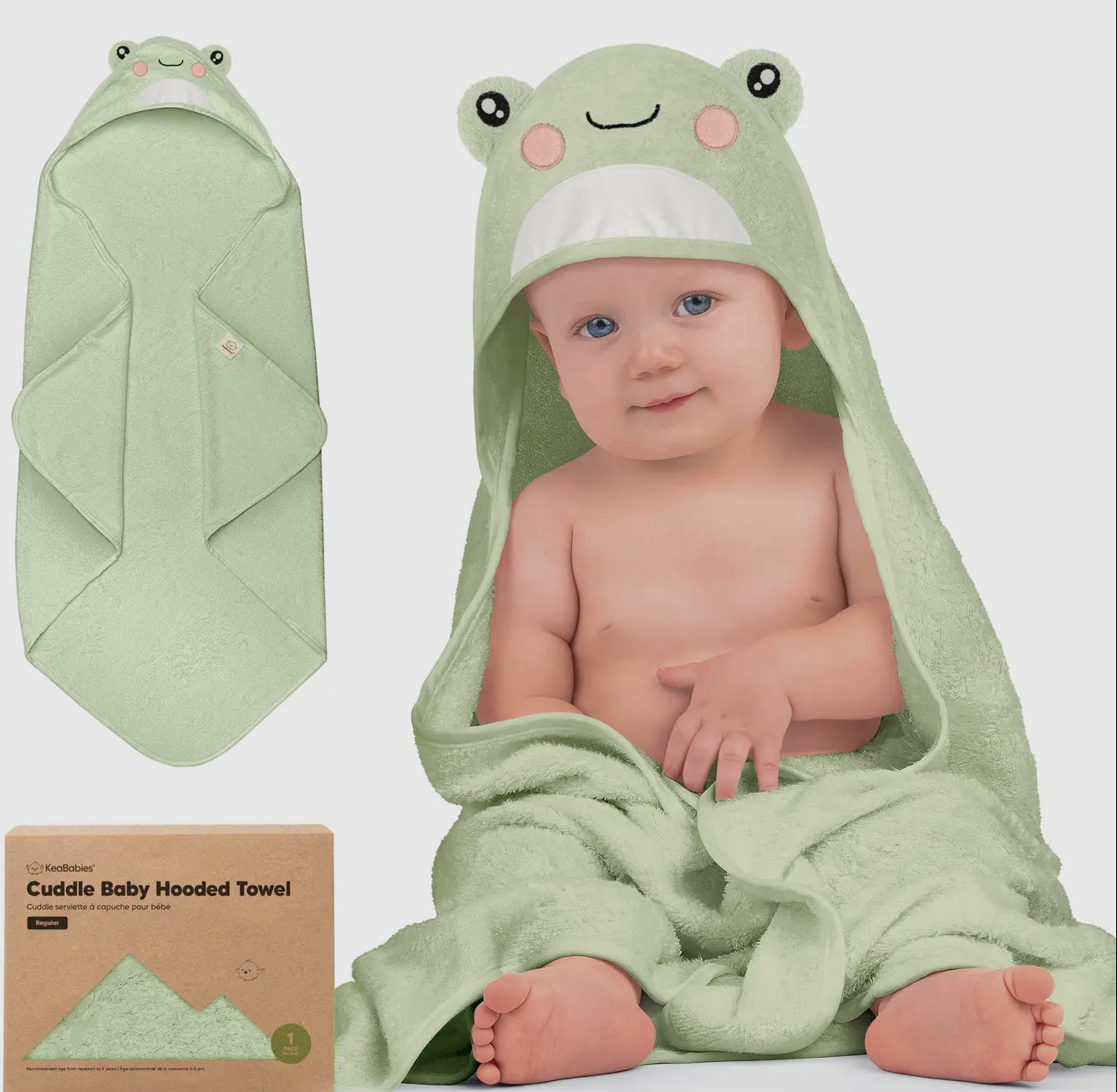 Cuddle Baby Hooded Towel Frog