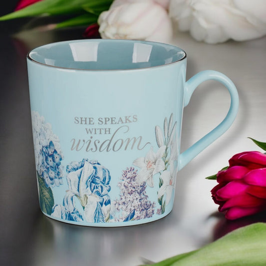 Blue Two-Tone Floral Wisdom Mug   ✨NEW