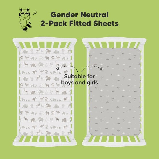 2-pack Organic Cotton Savannah Fitted Crib Sheet