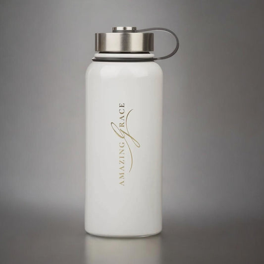 Amazing Grace Crown of Thorns Stainless Steel Water Bottle - White