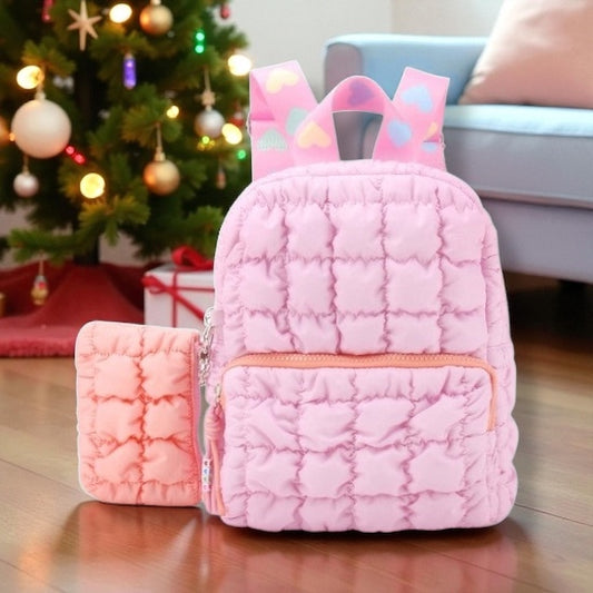 Quilted Scrunchies Mini Backpack w/ Coin Purse