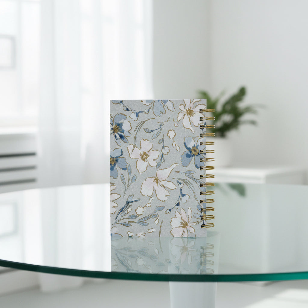*NEW*  Commit to the Lord Spiral Journal - Pale Blue Floral
