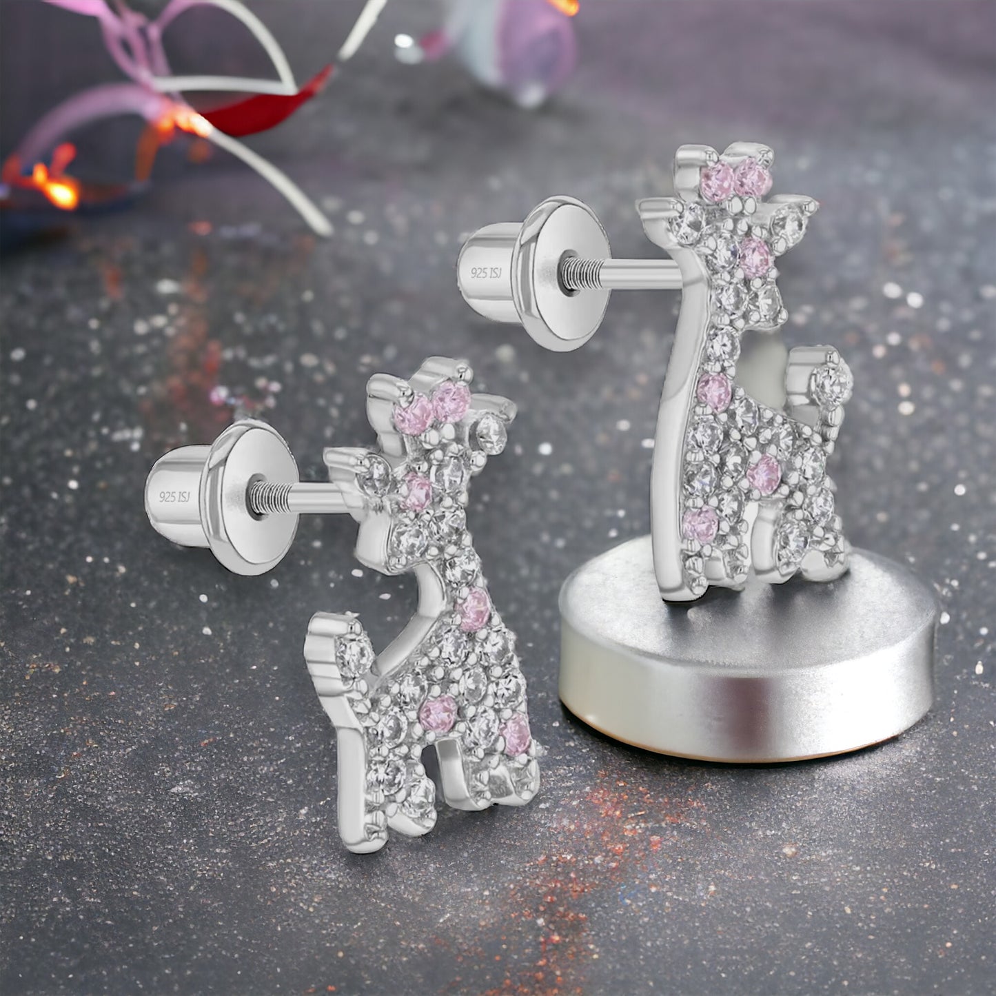 Cz Giraffe Earrings