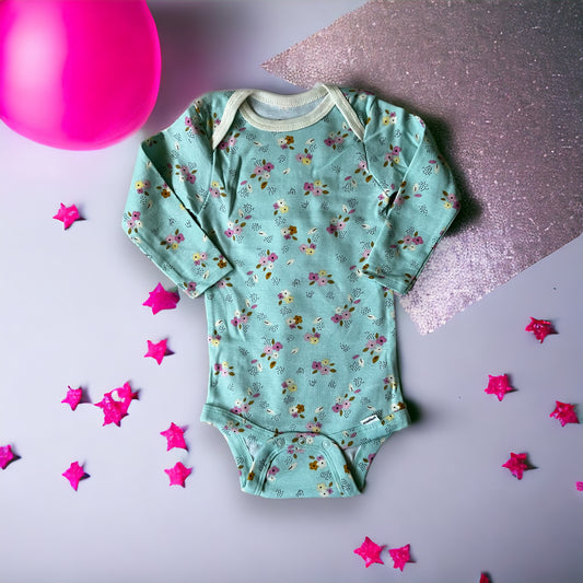 Blue Floral Onesie