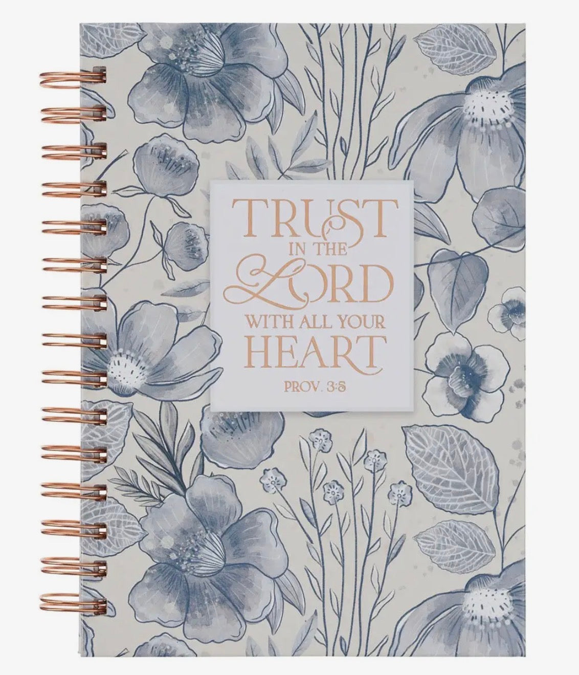 *NEW* Trust in the Lord Spiral Journal - Blue Botanical