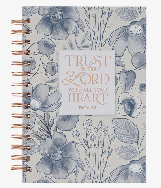 *NEW* Trust in the Lord Spiral Journal - Blue Botanical