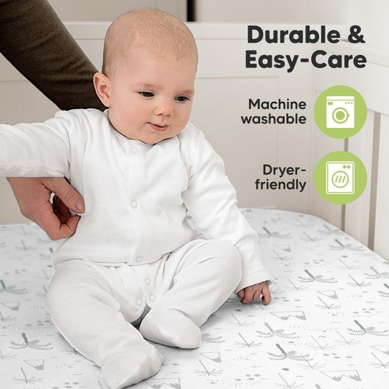 2-pack Organic Cotton Dino Fitted Crib Sheet