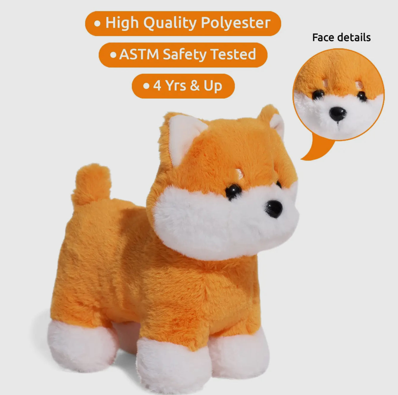 Little Juniper Pet Plush Set with Bag Orange Shiba Inu Puppy