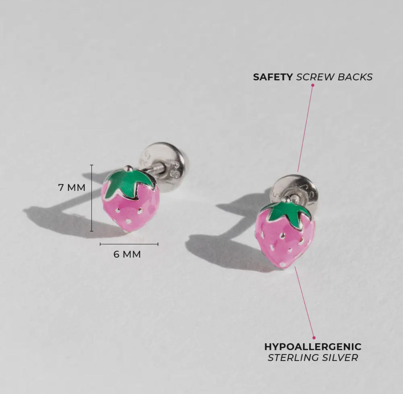 Summer Strawberry Toddler Earrings