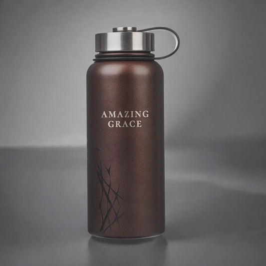 Amazing Grace Crown of Thorns Stainless Steel Water Bottle - Metallic Brown