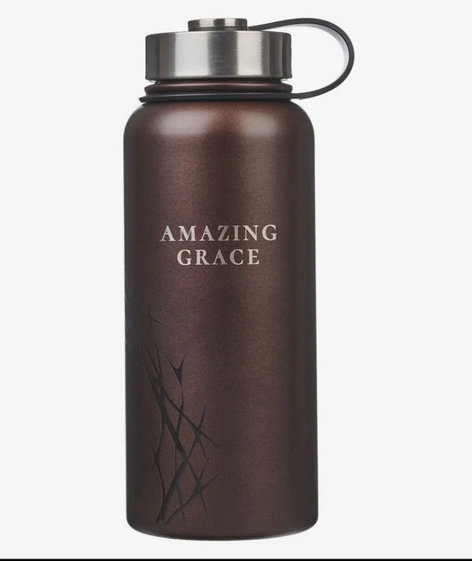 Amazing Grace Crown of Thorns Stainless Steel Water Bottle - Metallic Brown