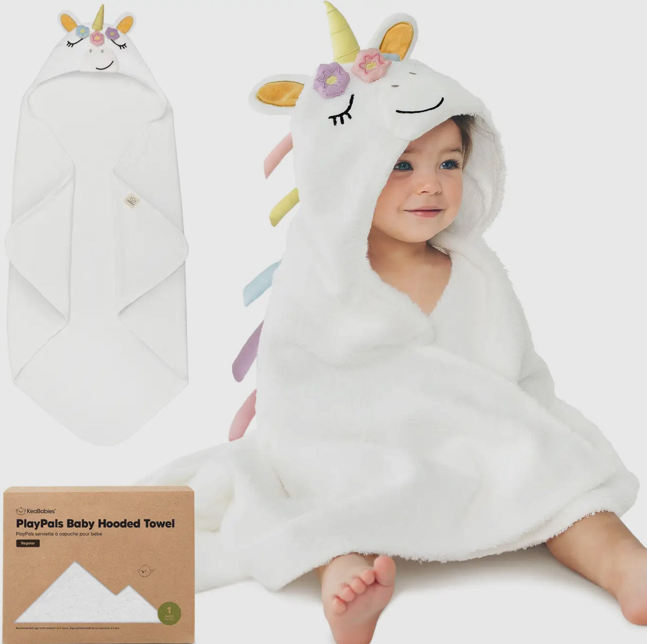 Playpals Hooded Towel for Newborn Unicorn