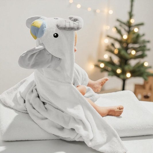 Playpals Hooded Towel for Newborn Boy Elephant