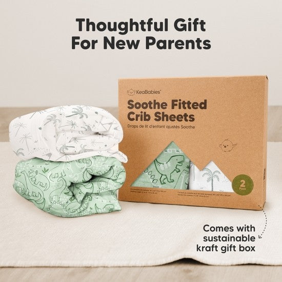 2-pack Organic Cotton Dino Fitted Crib Sheet