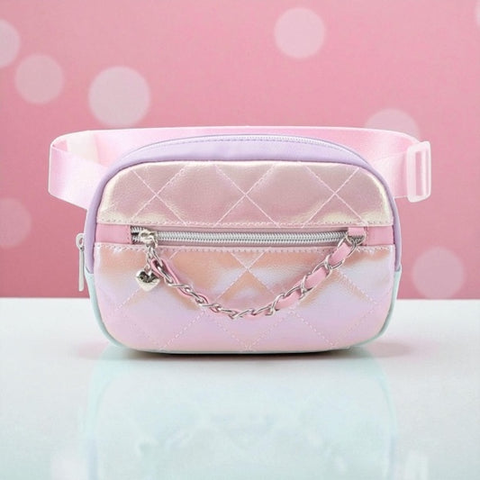 Metallic Quilted Pink Fanny Pack