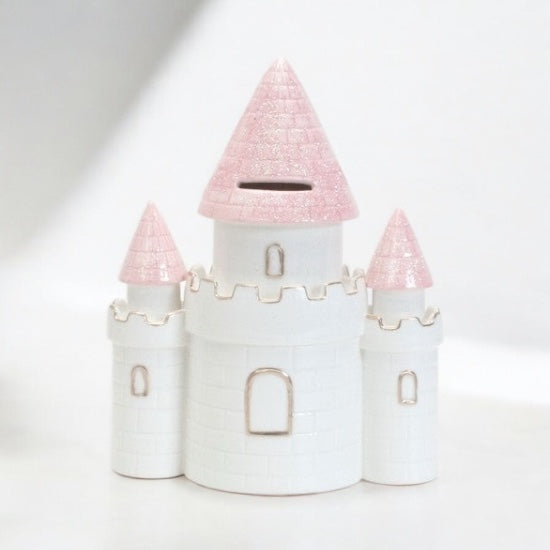 Pink Dreams Big Castle Ceramic Bank.  *NEW